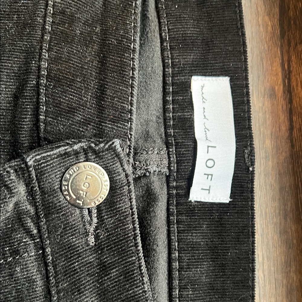 LOFT Black straight leg cords